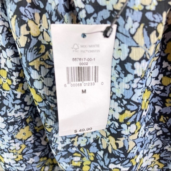 NWT Banana Republic Ditsy Floral Blue Spaghetti Strap Tank Top Size medium - Picture 8 of 11